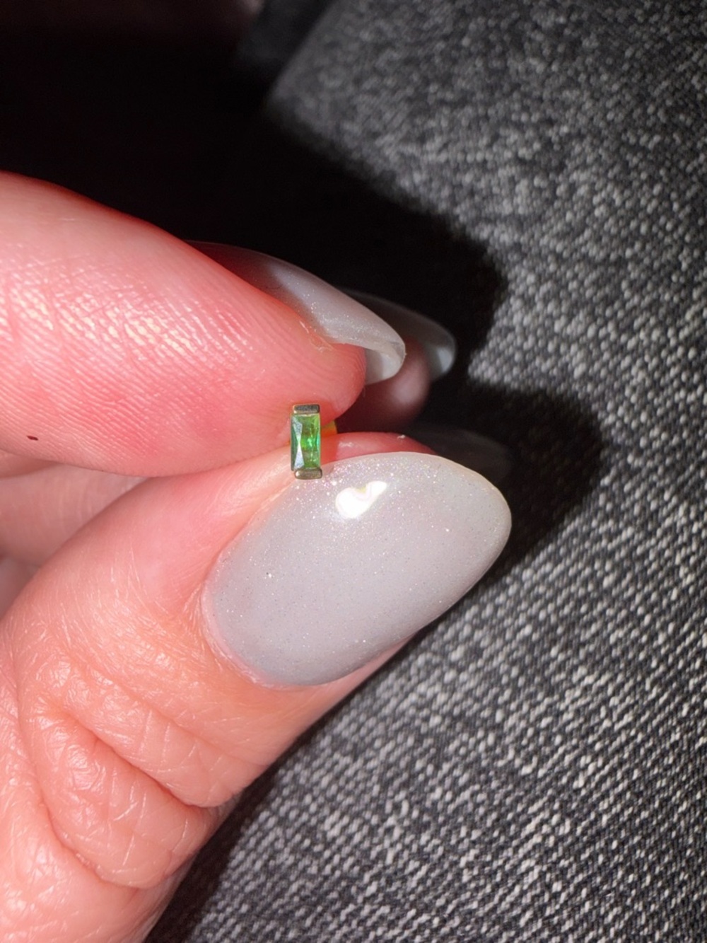 Green Rectangular Gem Earrings - Picture 4 of 6